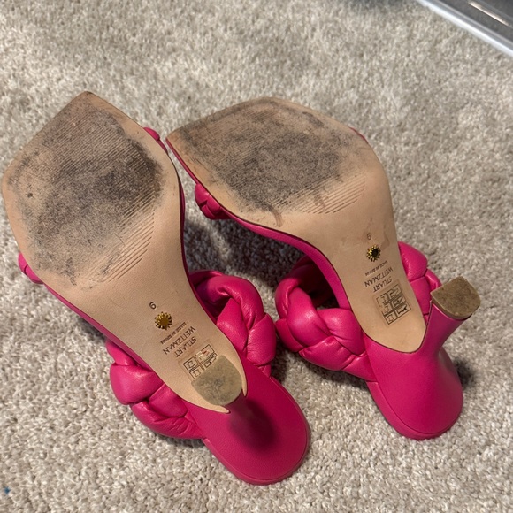 Stuart Weitzman Fuchsia Braided Heels - Picture 6 of 8